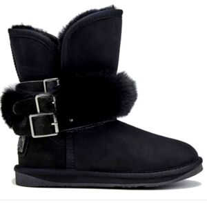 Australia Luxe Collective Hatchet Boots Studded Glitter Suede Faux Shearling 130